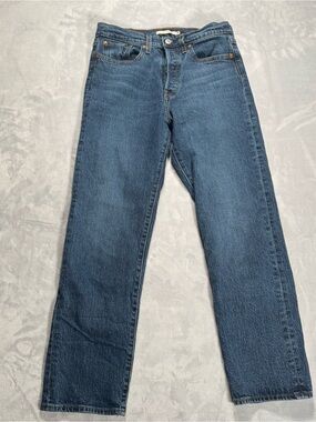 Levi’s Wedgie Straight Jeans Women’s Size 28 Blue High Rise Denim 27” Inseam